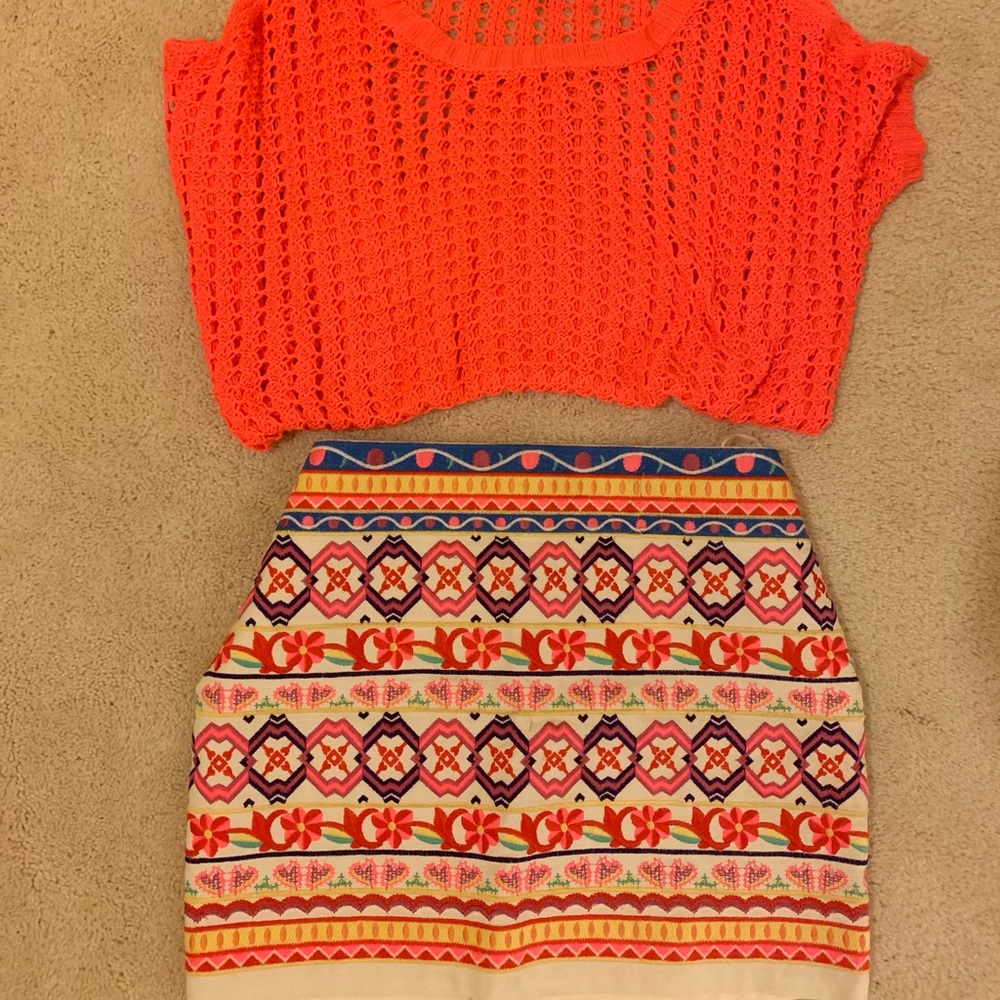 Embroidery colorful skirt